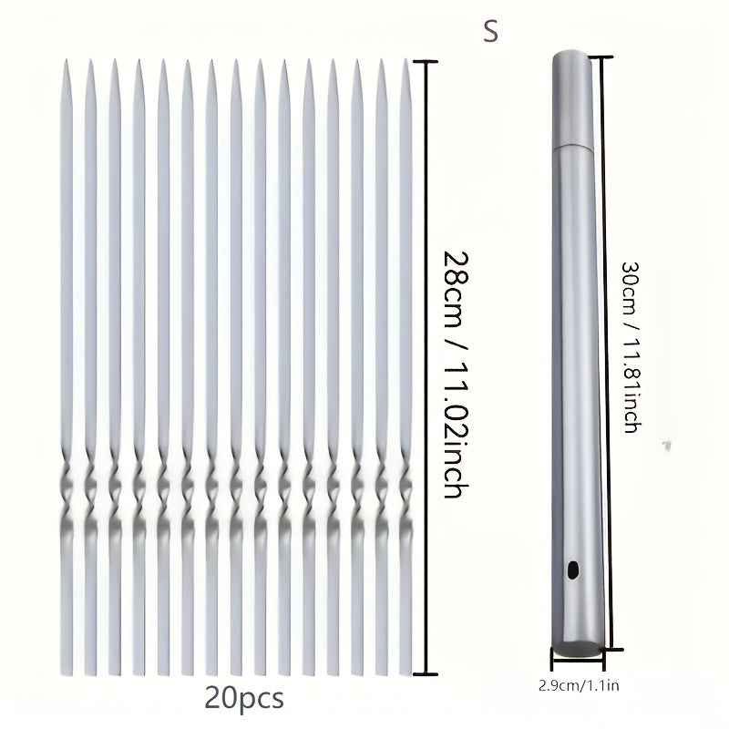SKEWERTUBE – Stainless Steel BBQ Skewers with Storage Tube Set