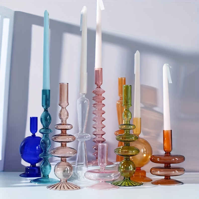 AURAVINE - Minimalist Glass Candle Holder Vase Decorative Art Piece