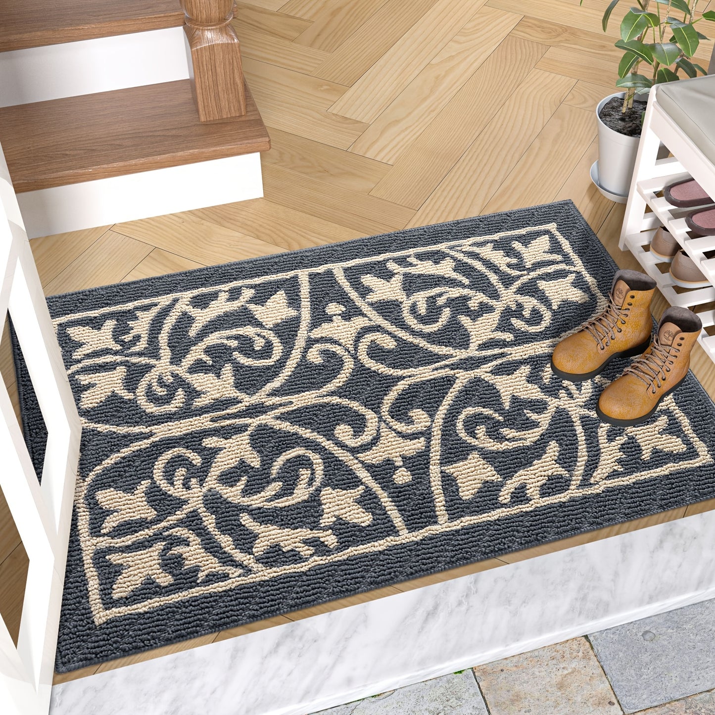 PUREHOME - Low Profile Indoor Mat Entryway Rug Non-Slip 1pc