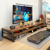 MODERNLIFT - Space-Saving Wooden Monitor Stand with Storage, Durable Metal Frame