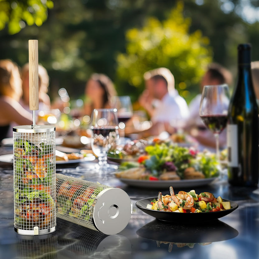 GRILLEXA - Premium Grill Basket made of stainless steel for outdoor BBQ
