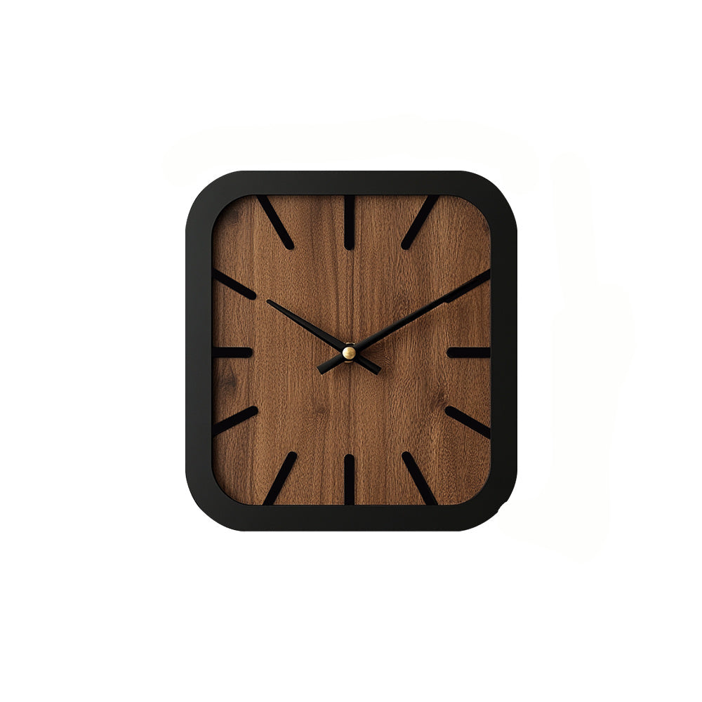 NATURCLOCK - Handcrafted Wooden Square Clock Battery Operated Decorative Piece
