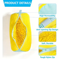 SOLESHIELD - Heavy-Duty Shoe Washing Machine Bag with Zipper & Soft Protective Lining