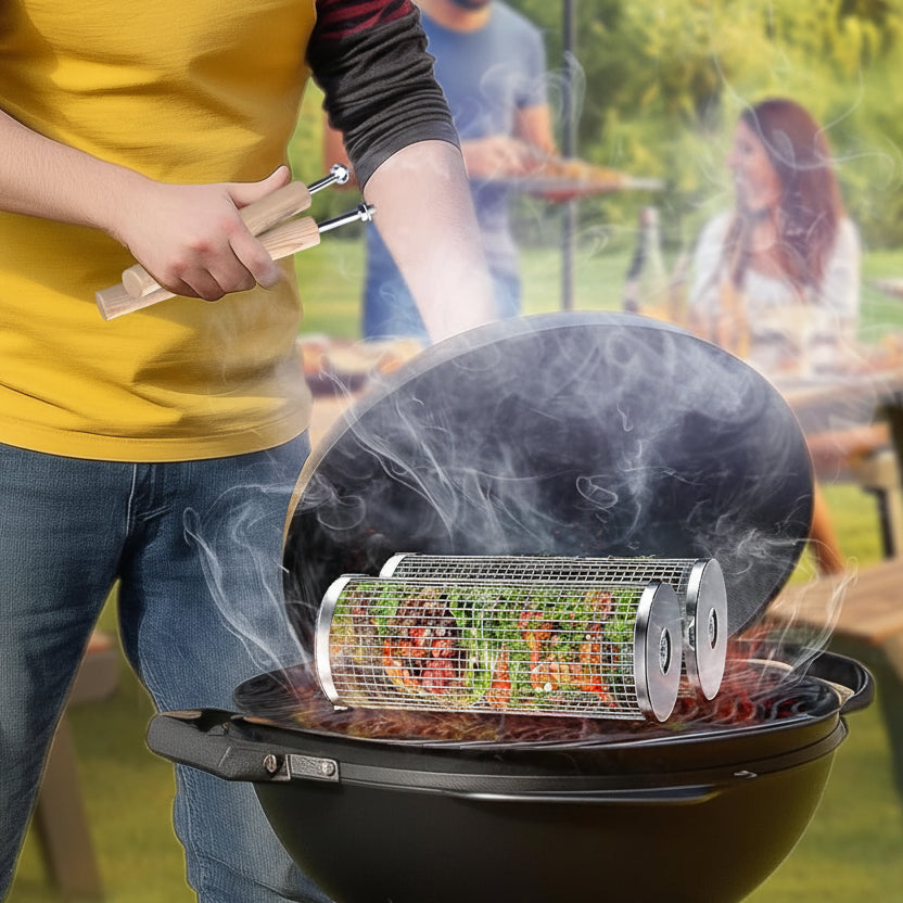 GRILLEXA - Premium Grill Basket made of stainless steel for outdoor BBQ