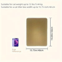 PAWCATCHER - Honeycomb Waterproof Cat Litter Mat Odor Control & Washable