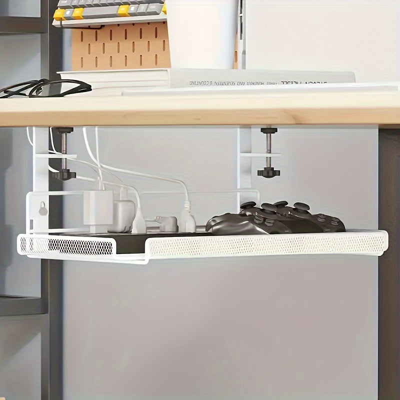 CLASSTIDY - Adjustable Metal Desk Rack with No-Drill Hanging Organizer