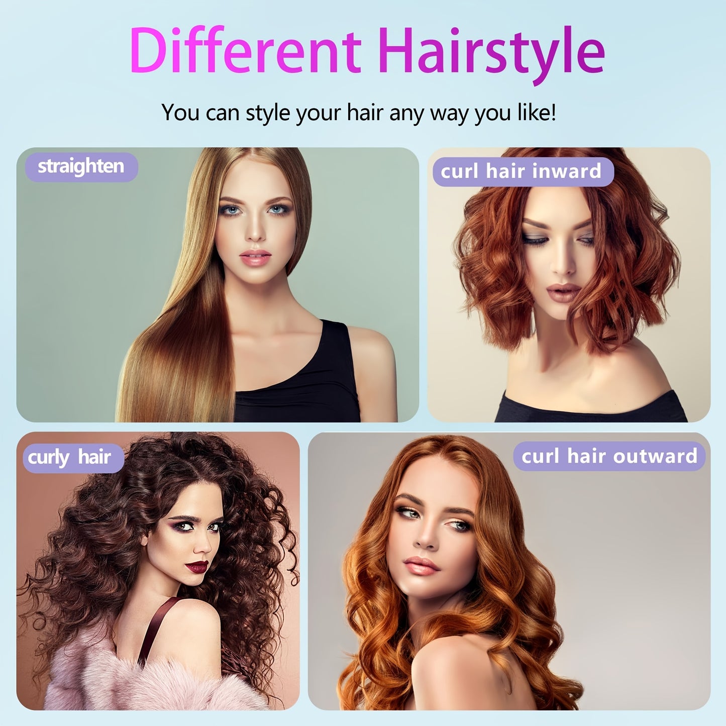 AURISTYLE - Compact Cordless Hot Comb Brush with Type-C Fast Charging