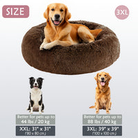 HUGAFUR - Soft Faux Fur Donut Pet Bed for Small to Large Dogs & Cats