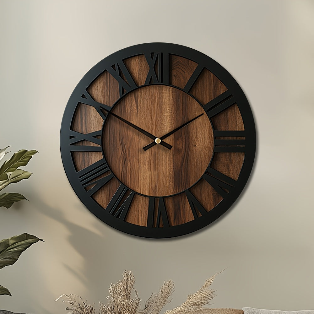 NATURISSE - Artistic Silent Wooden Wall Clock Vintage Style