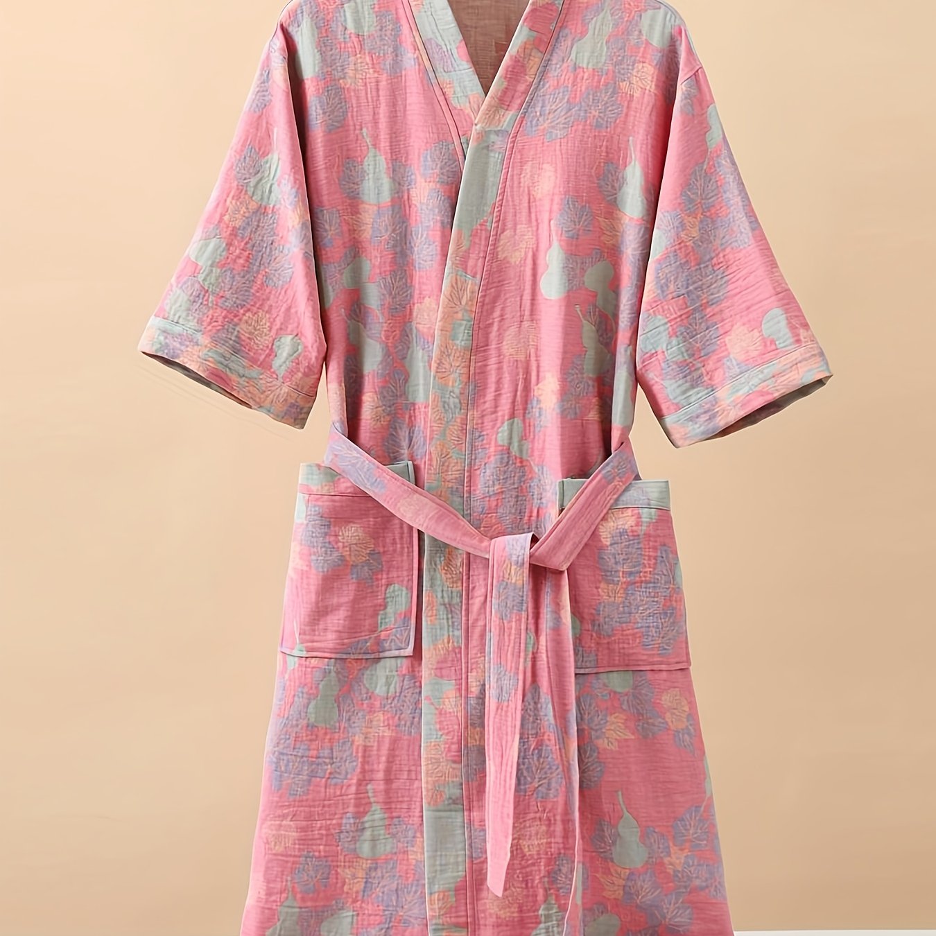 LUXELOOM - Premium 100% Cotton Double-Layer Gauze Pajama Set Unisex Mid-Length for All Seasons