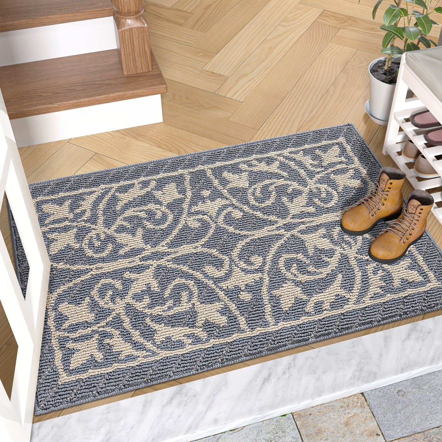 PUREHOME - Low Profile Indoor Mat Entryway Rug Non-Slip 1pc