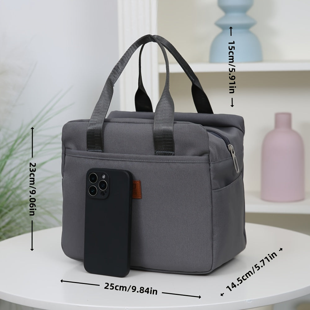 LUNCHLUX - Square Zipper Lunch Box with Durable Aluminum Foil Lining