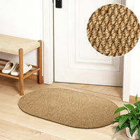 SCANDIROOTS - Oval Brown Nordic Entryway Rug Multi-Use Kitchen & Bathroom Door Mat