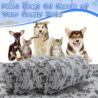 FLEECEFRIEND - Machine Washable Paw Print Blanket for Comfort & Style