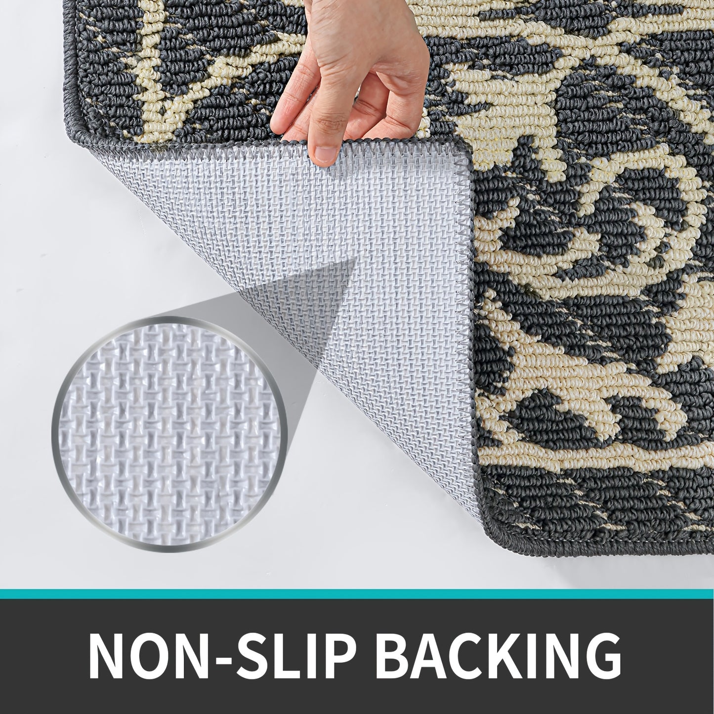 PUREHOME - Low Profile Indoor Mat Entryway Rug Non-Slip 1pc