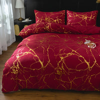 GOLDSHIM – Classic Golden Foil Texture Bedding Set