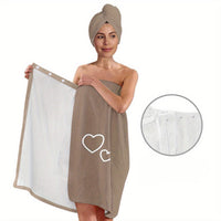 AQUARELLE - Minimalist Solid Bathrobe and Towel Set Lightweight Quick-Dry Easy Bath Wrap Essentials