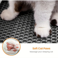 PAWCATCHER - Honeycomb Waterproof Cat Litter Mat Odor Control & Washable