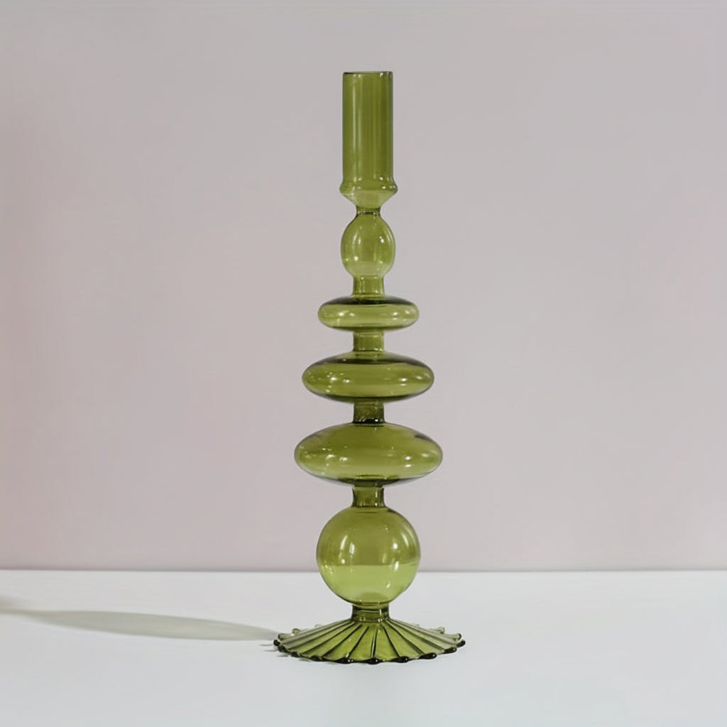 AURAVINE - Minimalist Glass Candle Holder Vase Decorative Art Piece