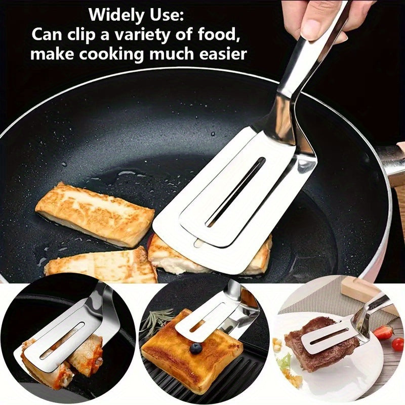 STEAKCLIP – Multi-Function Stainless Steel Tongs with Spatula Control