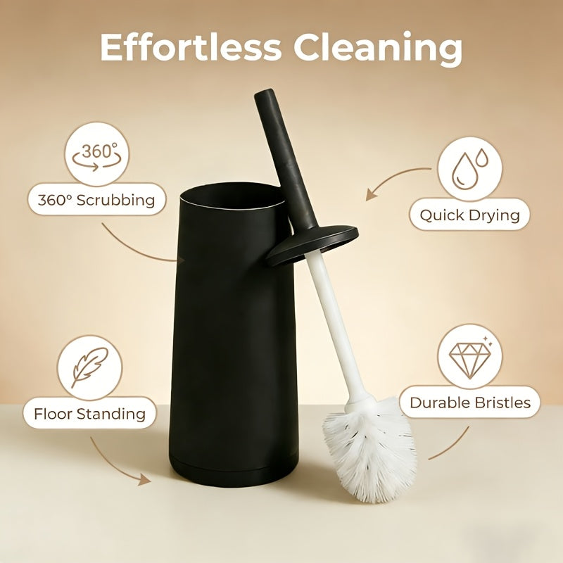 LUXEBATH - European Style Toilet Cleaning Brush Set with Storage Bin