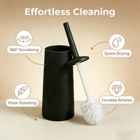 LUXEBATH - European Style Toilet Cleaning Brush Set with Storage Bin