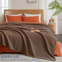 CLOUDWEAVE – Lightweight Waffle Throw Blanket for Cozy All-Season Comfort