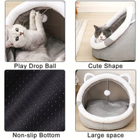 FELLPOD - Soft Cozy Cat Cave Bed Cute Plush Hideout for Cats