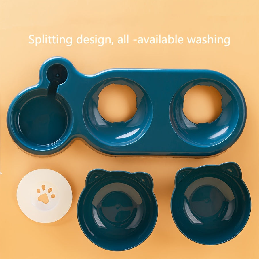 CATNIBBLE - Tilted Bowls with Gravity Water System and Protective Neck Design
