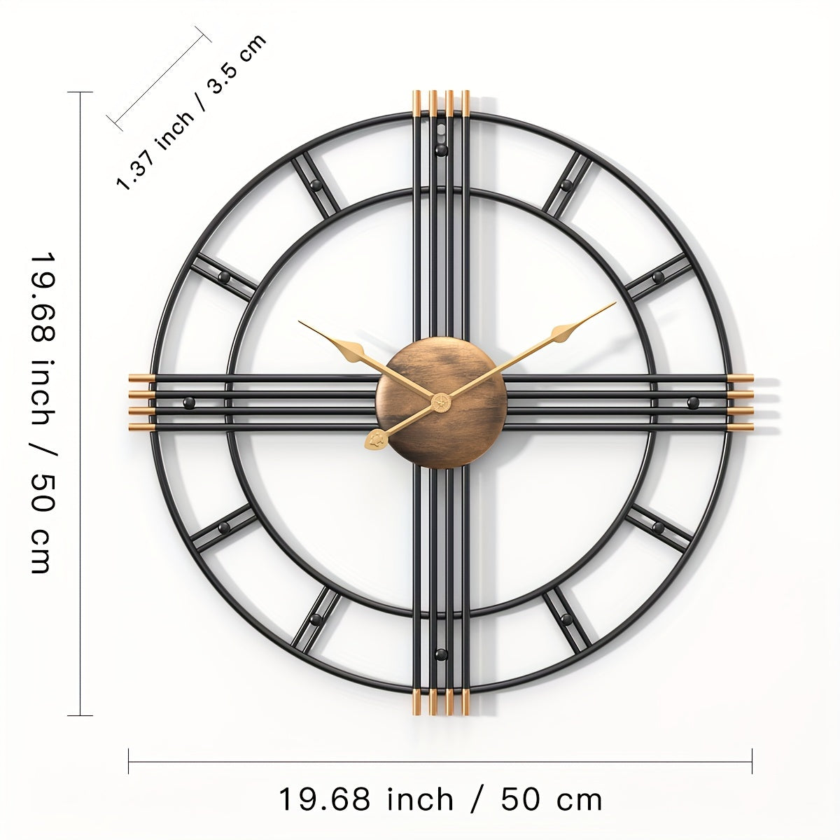 CASAELIX – Modern Minimalist Cross Wall Clock with Structured Geometric Frame and Silent Motion