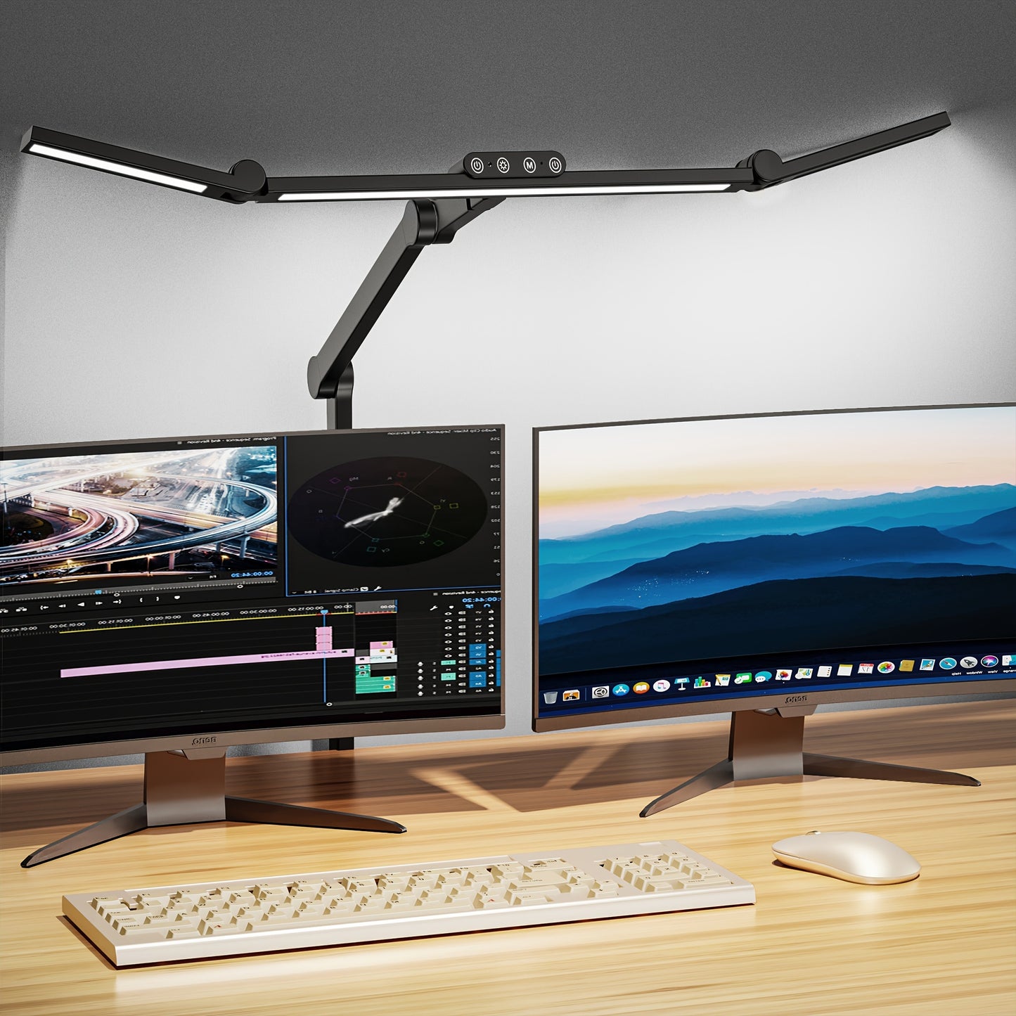 PRISMALUX – Three-Head Clampable LED Desk Lamp