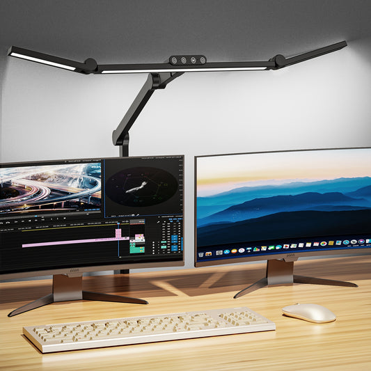 PRISMALUX – Three-Head Clampable LED Desk Lamp