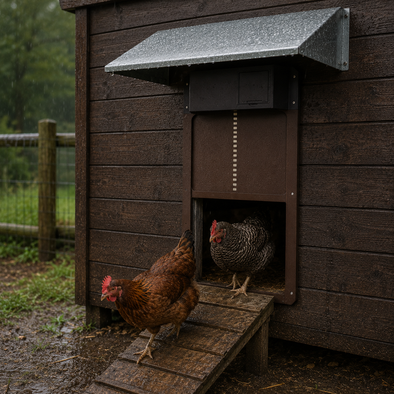 COOPSAFE – Automatic Chicken Coop Door with Light Sensor and Weather Protection