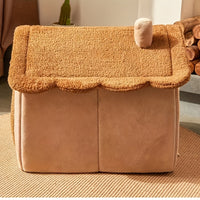 PAWNEST - Warm Enclosed Cat House Plush Bed for Winter Comfort