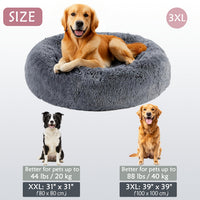 HUGAFUR - Soft Faux Fur Donut Pet Bed for Small to Large Dogs & Cats