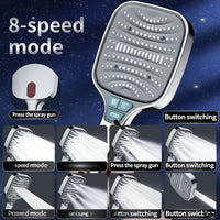 ZENOVA - High-Pressure Square Rain Shower System with 8 Spray Modes