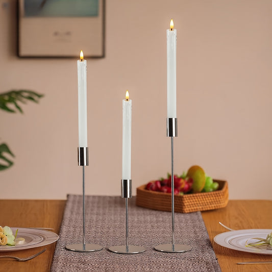 AURIC TRIO – Set of 3 Golden Iron Candlestick Holders