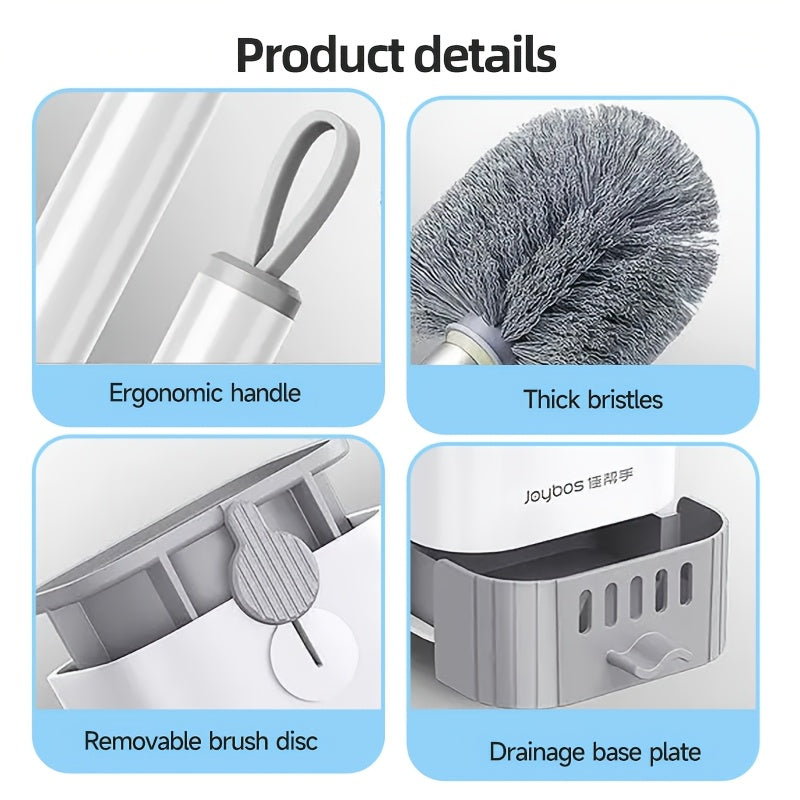 BRISTLEPRO - Long Handle Toilet Brush & Holder, Essential Cleaning Tool