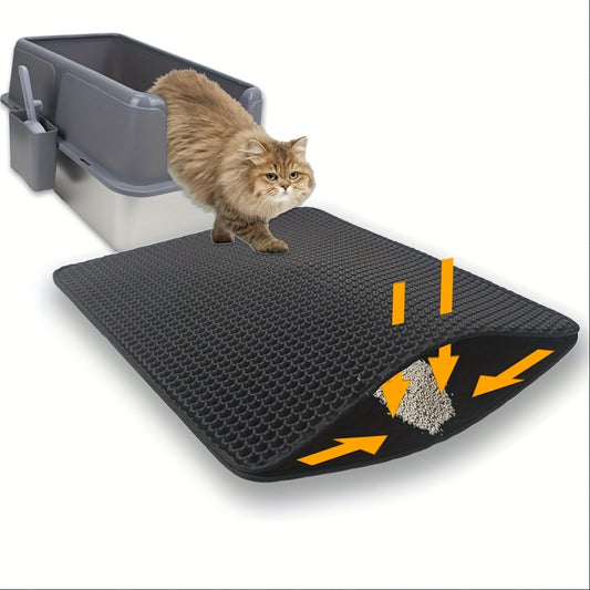 PAWCATCHER - Honeycomb Waterproof Cat Litter Mat Odor Control & Washable