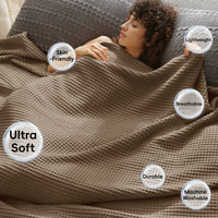 CLOUDWEAVE – Lightweight Waffle Throw Blanket for Cozy All-Season Comfort