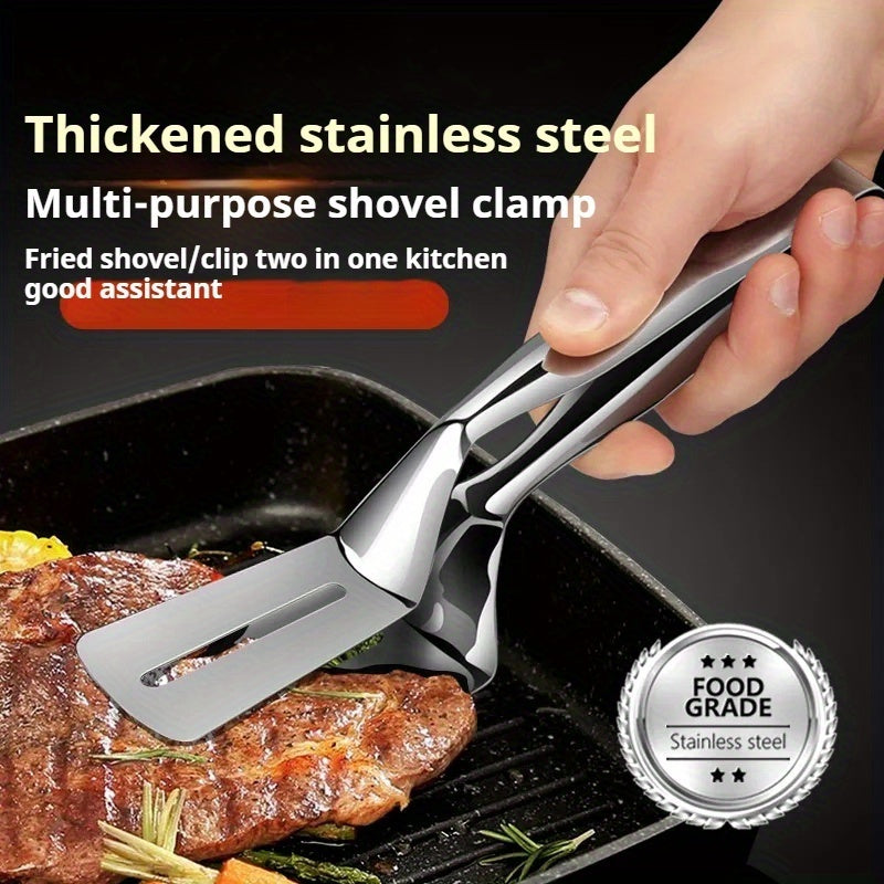 STEAKCLIP – Multi-Function Stainless Steel Tongs with Spatula Control