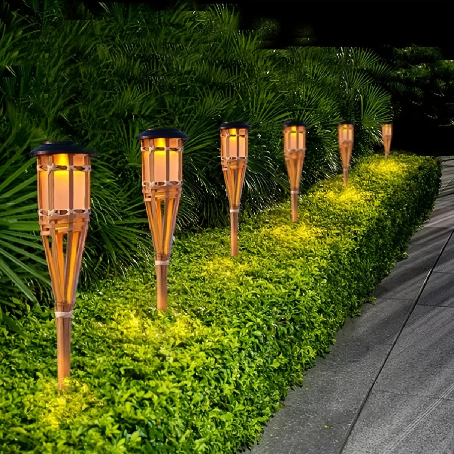 FLAMEGLOW – Solar Bamboo LED Lights for Outdoor Ambiance
