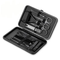 GROOMIX - 15pcs Classic Black Nail Care Set for Hands, Feet & Face Stainless Steel Tools