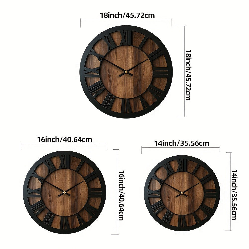 NATURISSE - Artistic Silent Wooden Wall Clock Vintage Style