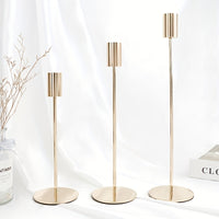 AURIC TRIO – Set of 3 Golden Iron Candlestick Holders
