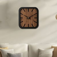NATURCLOCK - Handcrafted Wooden Square Clock Battery Operated Decorative Piece
