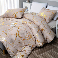 GOLDSHIM – Classic Golden Foil Texture Bedding Set