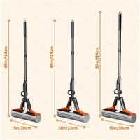 CLEANFLOW - High-Absorbency Sponge Squeeze Mop for Bathroom & Floors