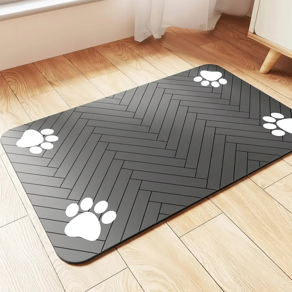 Absorbent Dog Food Mat - Waterproof Anti-Slip Cat Feeding Mat with Quick-Dry Rubber Backing 0
