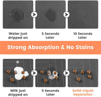Absorbent Dog Food Mat - Waterproof Anti-Slip Cat Feeding Mat with Quick-Dry Rubber Backing 1
